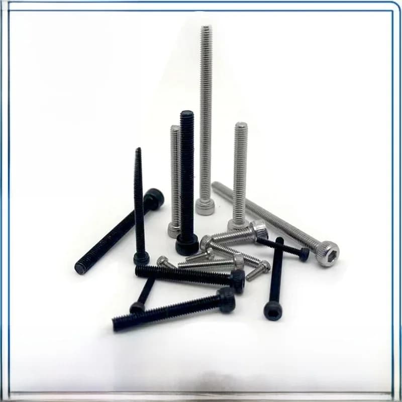 50pcs M1.4 M1.6 M2 M2.5 M3 304 A2 acier inoxydable noir 12.9 Grade DIN912 hexagone tête creuse vis Allen boulon L = 2-30mm
