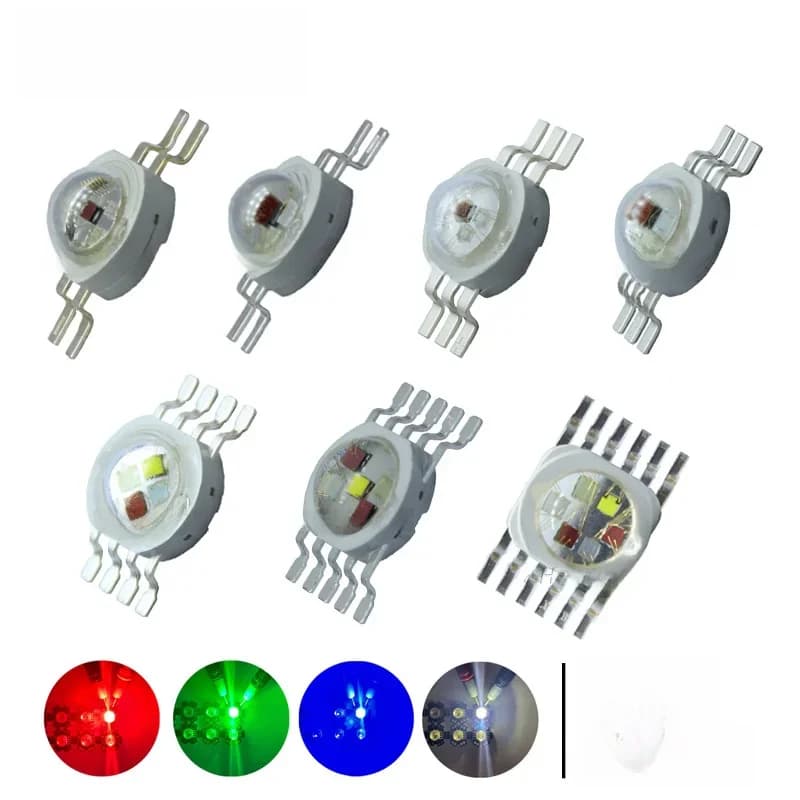 Puce LED COB RGBW RGBWW RGBWY RGBWYV, 3W 4W 5W 6W 8W 9W 10W 12W 15W 18W colorée pour 3 6 9 12 15 18 watts, perles lumineuses de scène