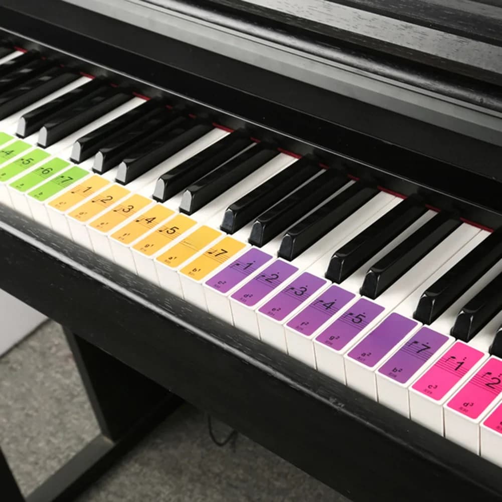 88 touches clavier de Piano autocollants 2-en-1 de notation musicale numérotée et personnel clavier électronique clé Piano Stave Note autocollant