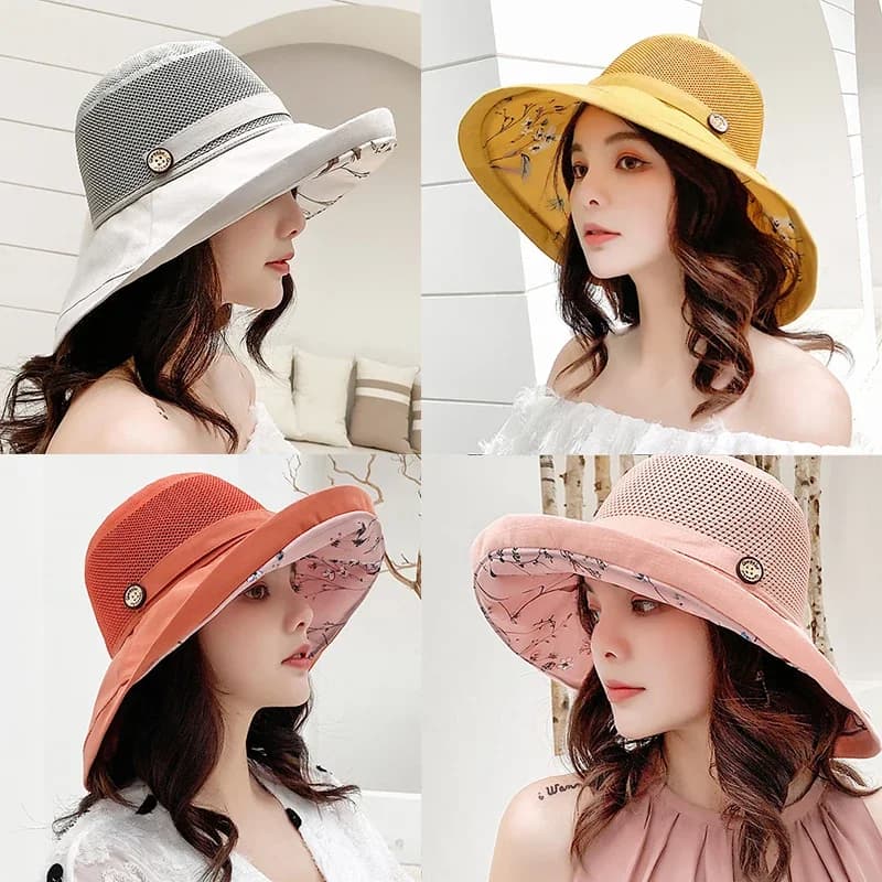 Chapeau de protection pour femme, pare-soleil, chapeau de plage respirant, pare-soleil, mode ander, chapeau de bain, chapeau d'été, K116, E27