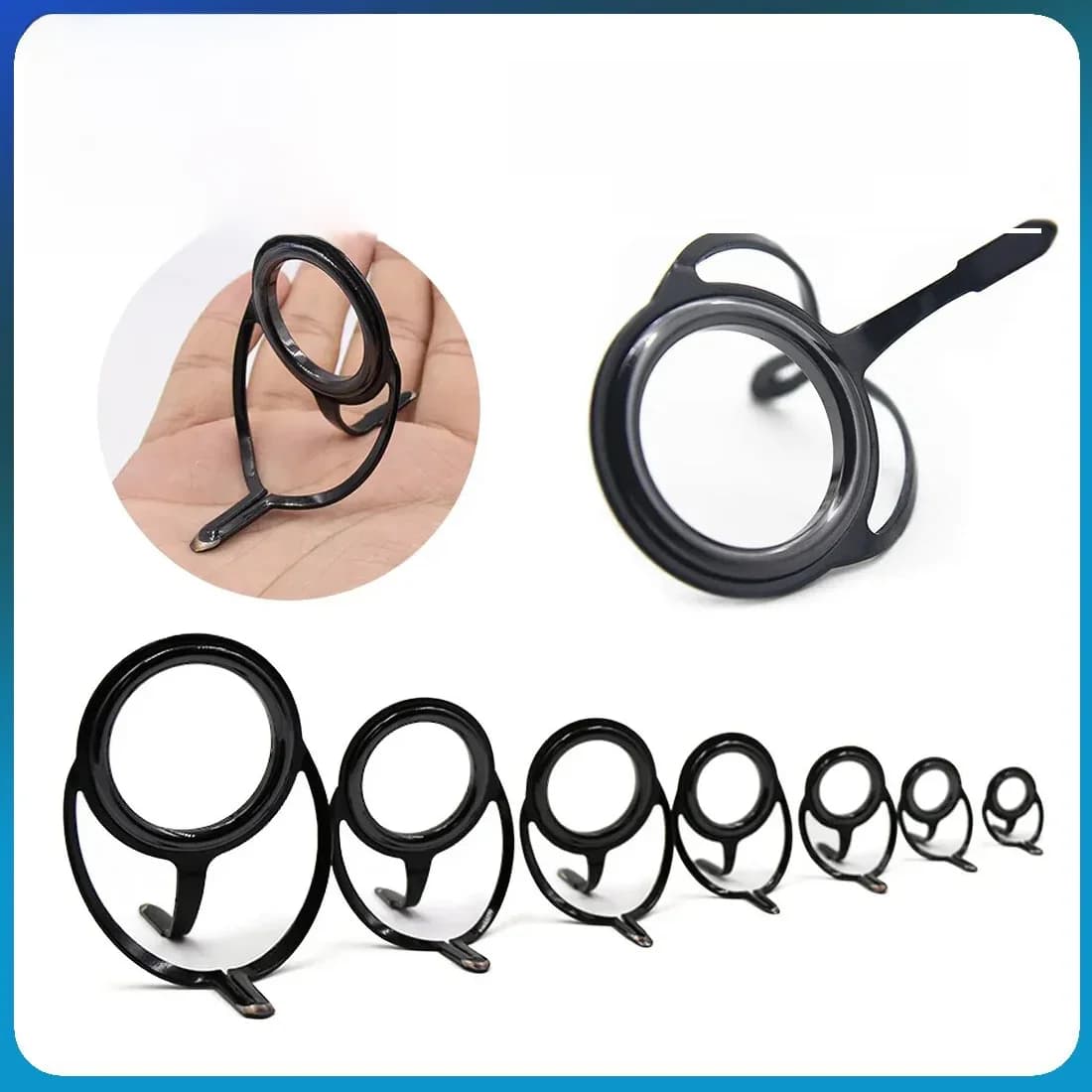 Kit de réparation de canne à pêche, composants de construction de canne à pêche rotative, Guides de canne à pêche en acier inoxydable, ensemble de remplacement, matériel 4 ~ 38mm