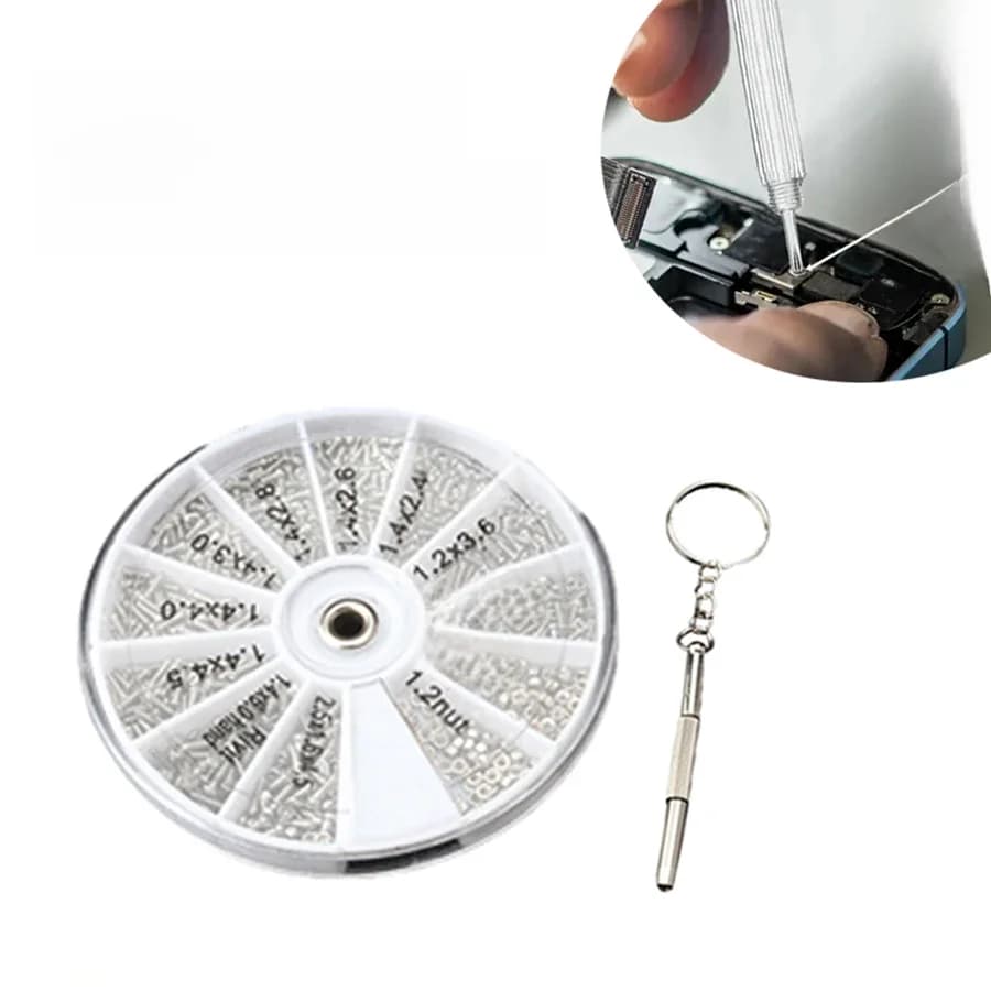 Kit d'assortiment de petites vis et écrous M1 M1.2 M1.4 M1.6, vis pour montres, outils de réparation de lunettes avec tournevis, 12 sortes