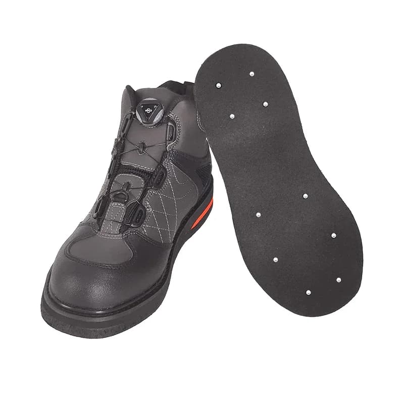 Chaussures de pêche à la mouche, bottes de pêche à semelle en feutre avec ou sans crampons, équipement de pêche et de chasse auto-serrant