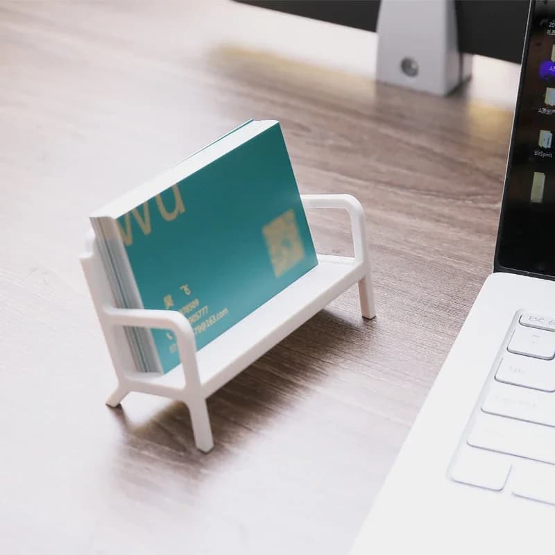 Porte-cartes de visite Style banc blanc Simple, étui Transparent en acrylique pour cartes Photo, organisateur de bureau, fournitures scolaires et de bureau