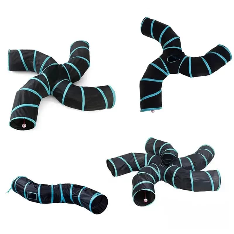 Tunnel pour chat en forme de S, jouets amusants pour chats, jouets pliables pour chats, jeux interactifs pour lapins, tunnel pour chatons, produit pour animaux de compagnie