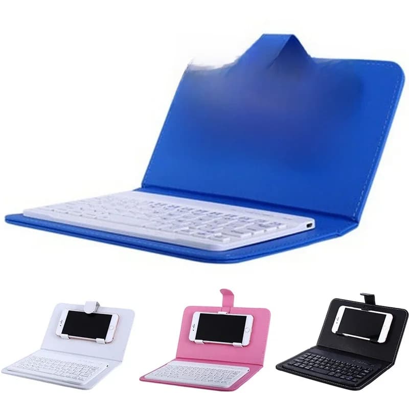 Clavier Bluetooth sans fil pour Iphone Huawei Xiaomi tablette Mini clavier téléphone portable clavier de jeu étui en polyuréthane Support