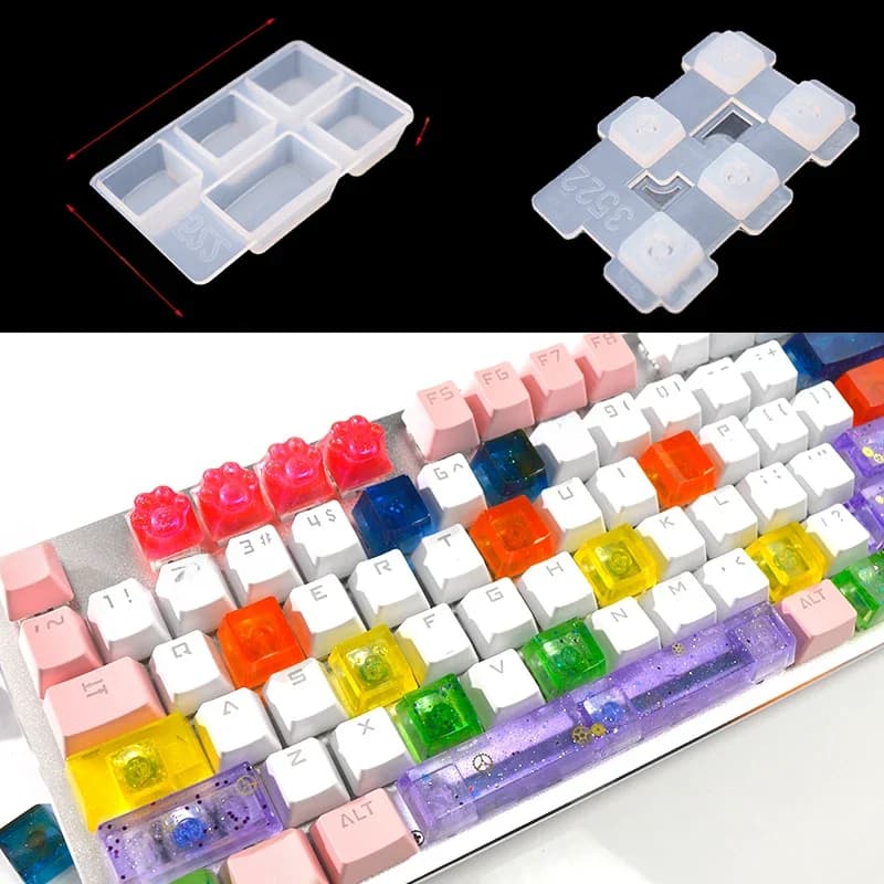TC156 ensemble de bricolage pour Clavier mécanique de jeu, capuchons de Clavier en résine, moules en silicone, moule de capuchon de Clavier pour l'artisanat d'art époxy fait à la main