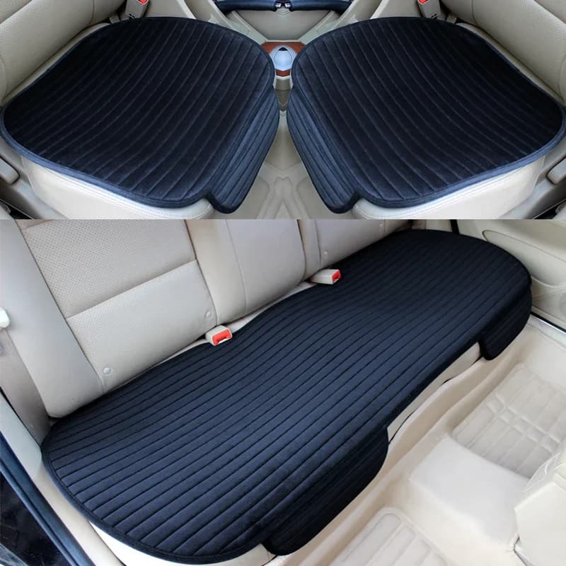 Housse de siège de voiture, coussin en tissu floqué avant et arrière, accessoires automobiles antidérapants, tapis de protection universel pour garder au chaud en hiver