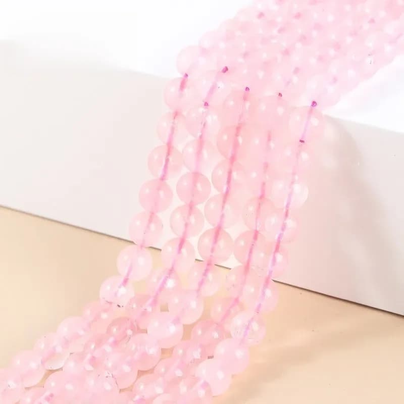 Pierre naturelle Rose Quartz cristal rond perles d'espacement en vrac 4 6 8 10 12mm pour la fabrication de bijoux collier à faire soi-même Bracelet accessoire