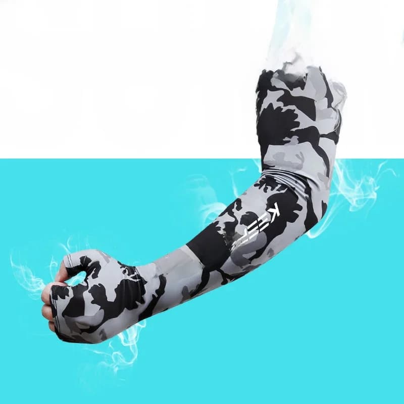 Manchons de bras Anti-coup de soleil, manchette de cyclisme pour hommes et femmes, gants de sport Cool, Protection solaire, couverture de bras en soie glacée, printemps été