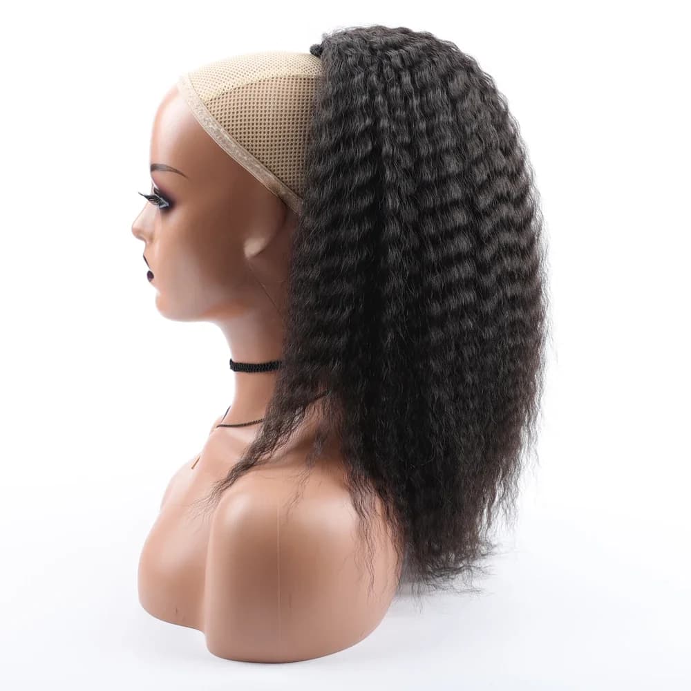Faux cordon synthétique queue de cheval Extension de cheveux élastique pour les femmes crépus bouclés queue de cheval cheveux synthétiques haute bouffée Afro postiche