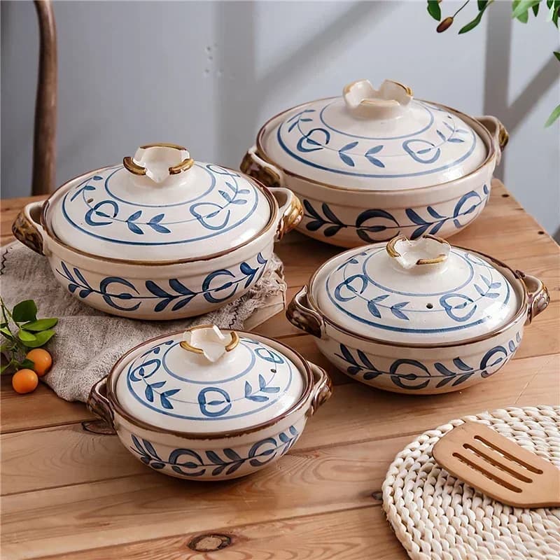 Casserole en céramique japonaise, marmite à soupe en argile, peinte à la main, ustensiles de cuisine arabes, marmite à Leurs oût, petite casserole, fournitures de cuisine