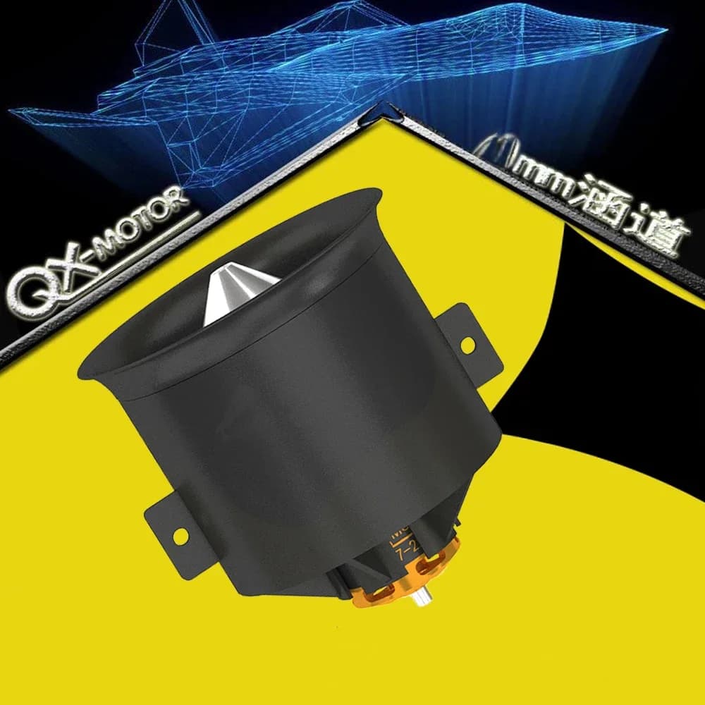 Qx-motor 70mm EDF 2200KV ventilateur à 12 pales moteur sans balais 6S 100A ESC pour modèle d'avion RC accessoires de Drone
