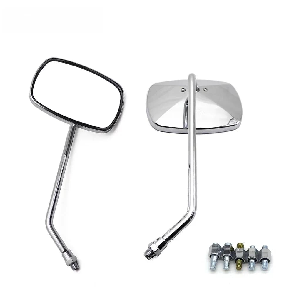 Rétroviseur chromé de moto Cafe Racer, 8/10mm, miroir latéral pour Vespa GTS PX Rebel 500 1000 Royal Enfield Piaggio MP3