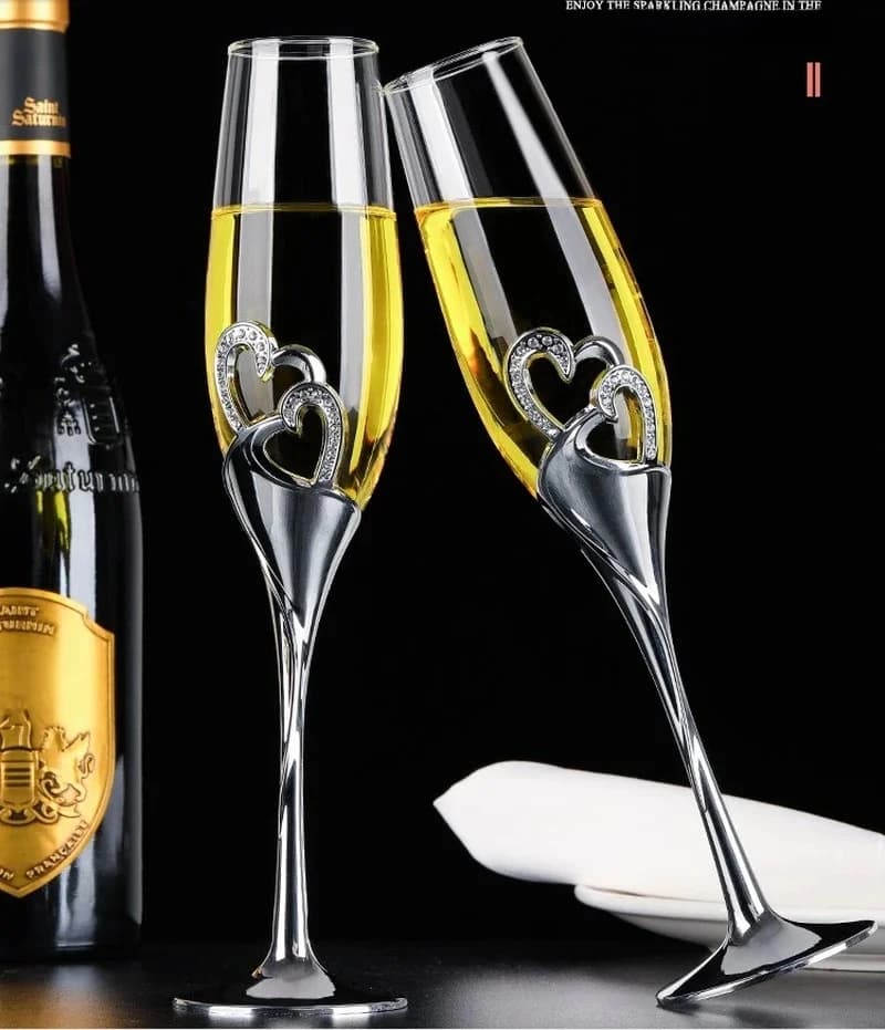 Verre à champagne à bulles de cristal, ensemble de tasses à vin rouge, cadeau de mariage, verre transparent, pied haut, tasse à vin rouge, verres à vin