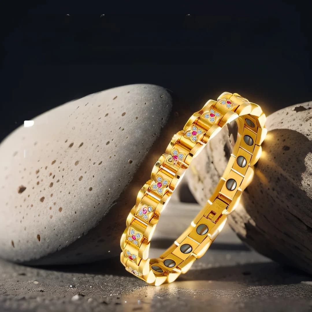 Bracelet de thérapie magnétique rétro classique, acier au titane, contre-indiqué, luxe abordable