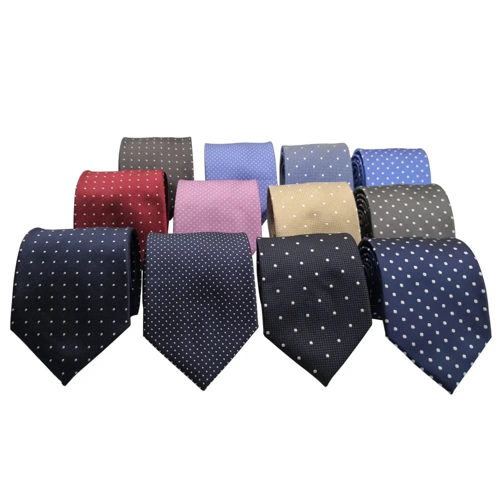 HUISHI 8 cm point cravates maigre mode affaires hommes Polyester microfibre cou cravate à pois à carreaux hommes cravate pour messieurs mariage