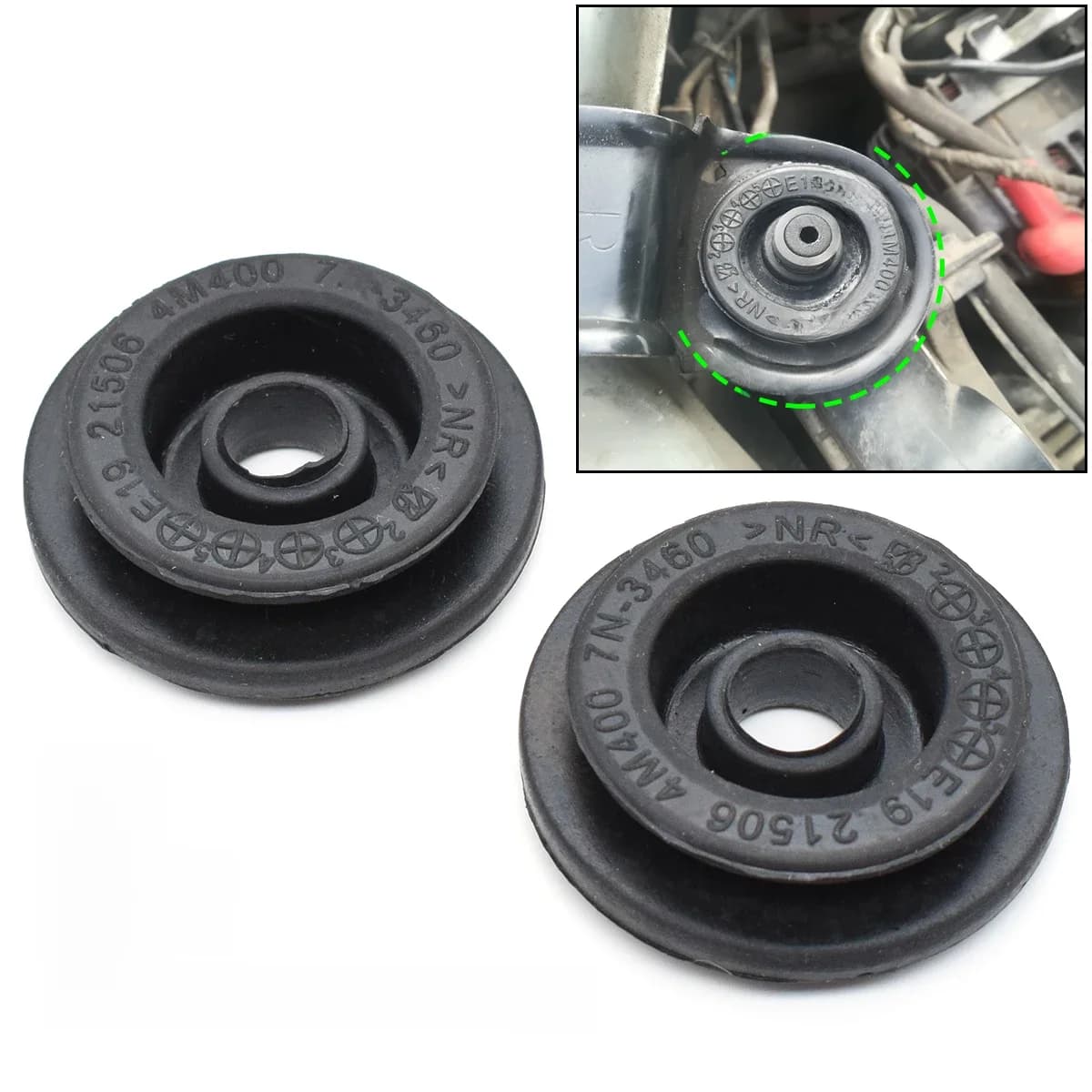 Douille en caoutchouc pour montage de radiateur de voiture, 2 pièces, pour Nissan CUBE Z11 JUKE F15 Micra K12 MURANO Z50 Z51 NOTE E11 Sunny B15 N16 Teana J31 J32
