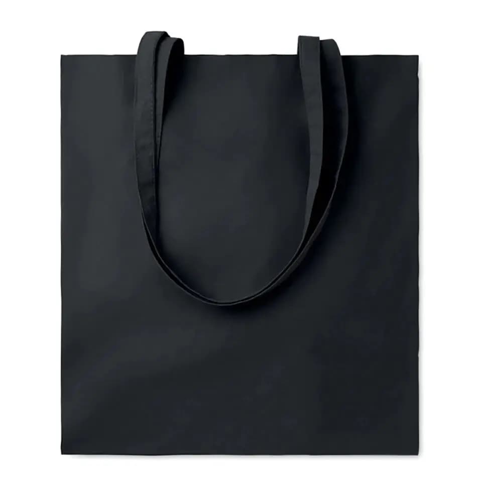 Sacs en coton noir, lot de 10 sacs, 140 g, 38x42 cm, avec longues poignées renforcées, personnalisables, écologiques, réutilisables, pour le shopping, les événements, les foires, le merchandising, la