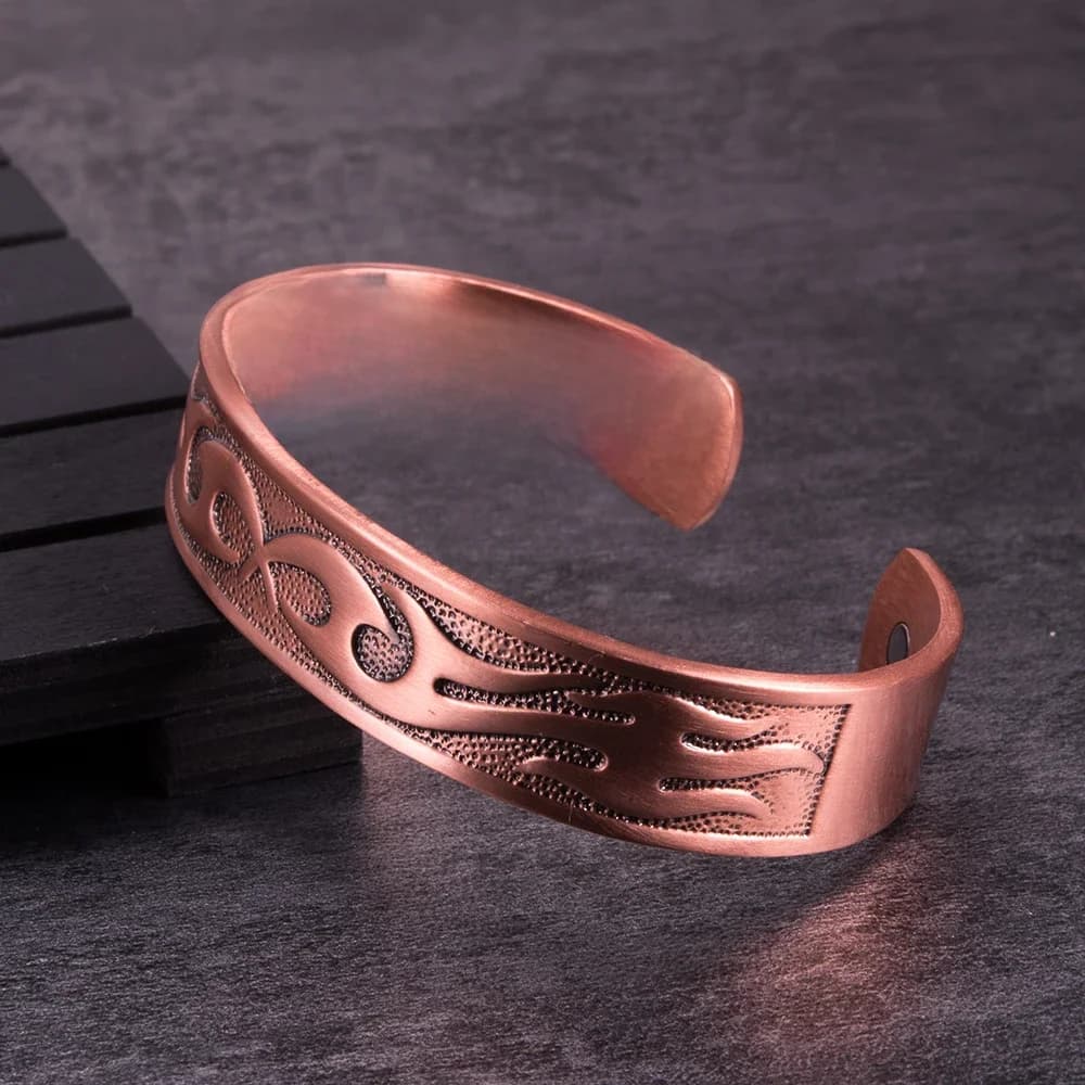 Bracelets magnétiques en cuivre pour hommes, arthrite, énergie de santé, manchette réglable Vintage, bijoux de 14.5mm de large