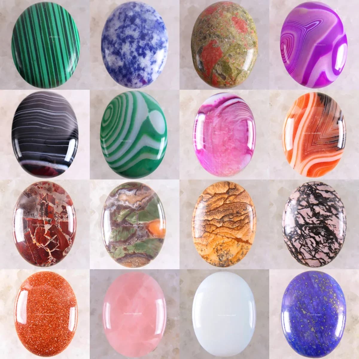 1 pièce de cabochon ovale 40x30MM pour la fabrication de pendentifs, perle en pierre naturelle, œil de tigre, onyx, opale, onyx rose, cristal de quartz
