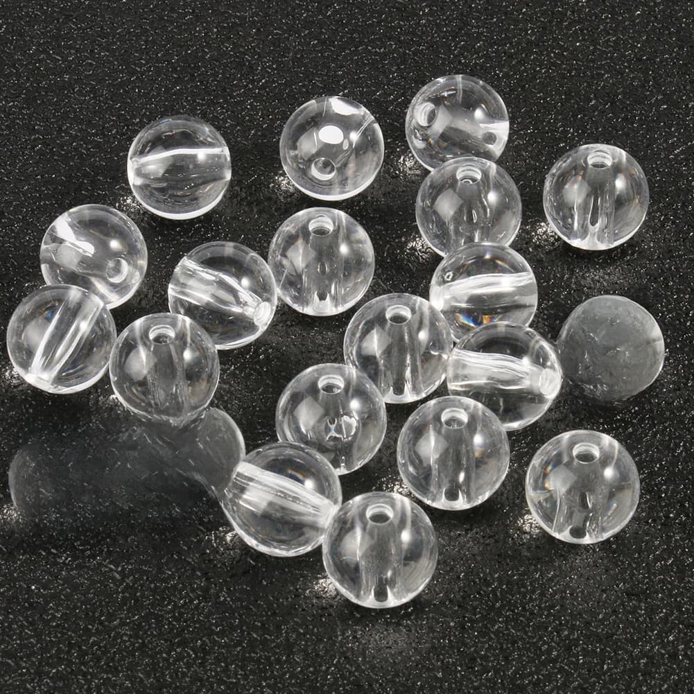 Perles acryliques transparentes en forme de boule ronde blanche, 50 à 300 pièces, pour la fabrication de bijoux, accessoires, Bracelet et collier à faire soi-même