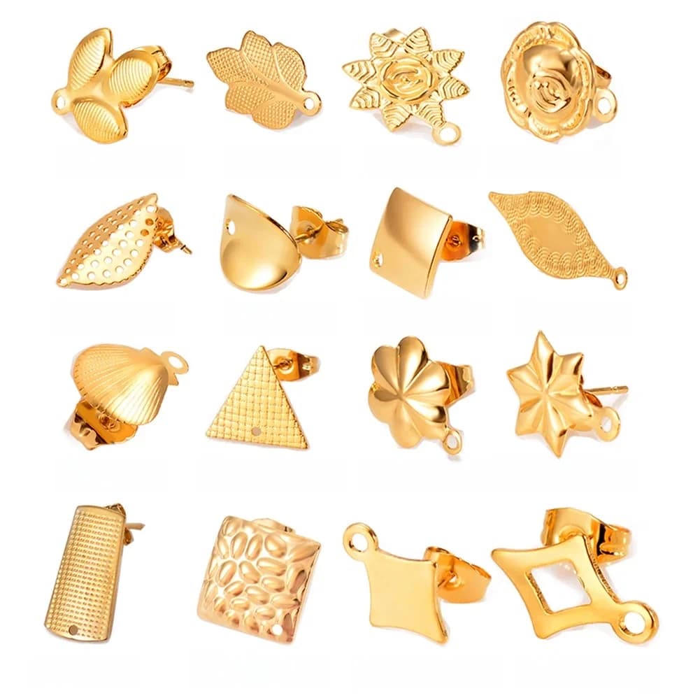 Boucles d'Oreilles Géométriques Rondes en Acier Inoxydable, 20 Pièces, Accessoires, Connecteurs de Base, DIY