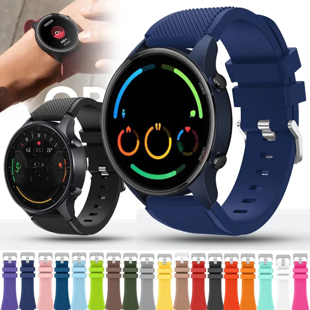 Pour Xiaomi MI montre/S1 Bracelet actif Bracelet en Silicone 22mm Bracelet de montre Mi montre couleur édition sport correa pour Huawei GT 2 3 2e