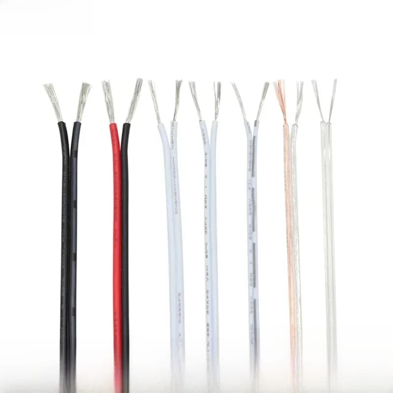 Câble électrique en cuivre étamé isolé PVC, 5m/10m/20m UL2468, 2 broches, rallonge de bande LED, calibre 16/18/20/22/24/26/28/30 AWG