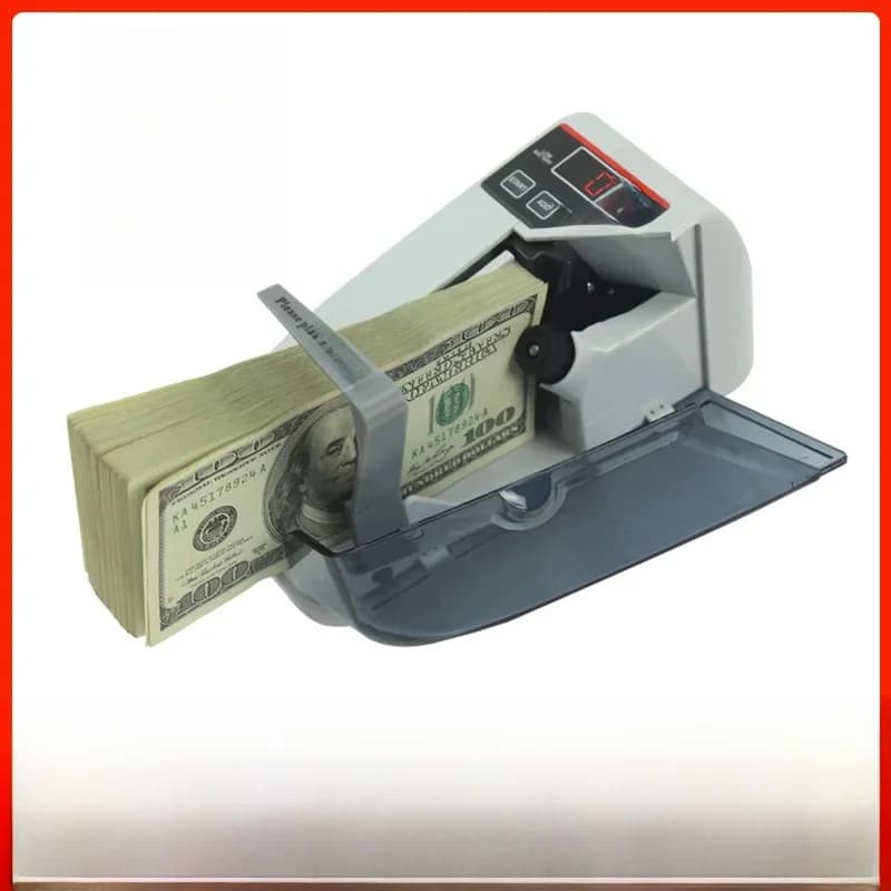 Compteur de billets portable mini V30 avec écran LED, fonctionne sur piles/prise, machine à monnaie pratique pour compter l'argent et les billets de banque.