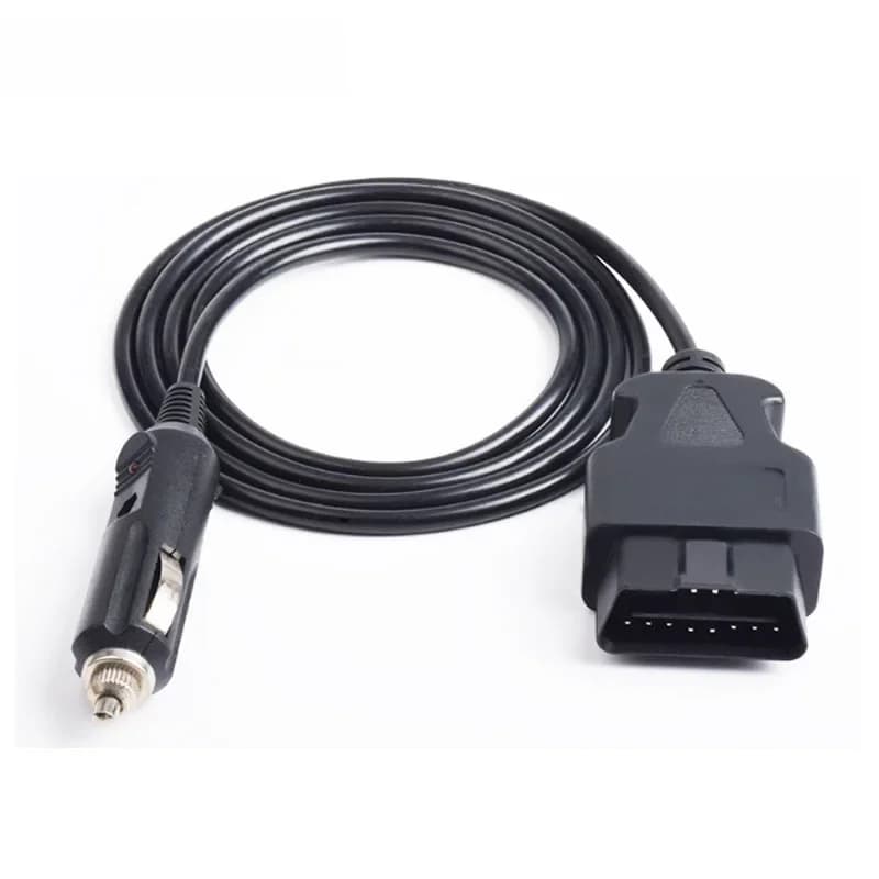 Adaptateur de prise OBD2 16 broches 1M J1962M, connecteur de port OBD 16 broches, câble d'alimentation OBD2 mâle 12V vers prise allume-cigare