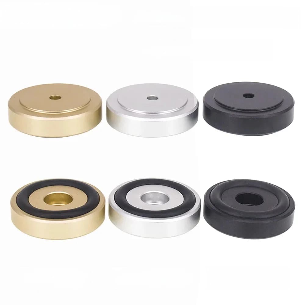 4 pièces 40*10mm amplificateur en aluminium pieds amortisseur amplificateur pieds en caoutchouc HIFI platine pieds haut-parleur Isolation pieds Pad