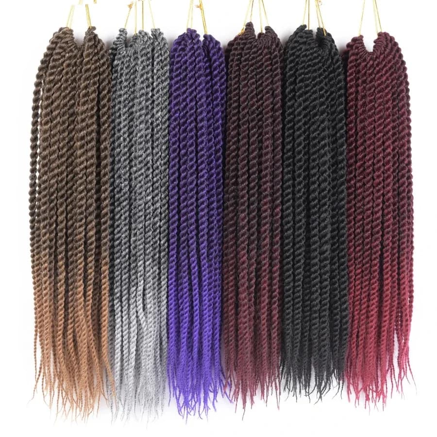 TOMO – Extensions capillaires synthétiques torsadées sénégalaises, tresses au Crochet en Fiber de basse température de 14 18 22 pouces