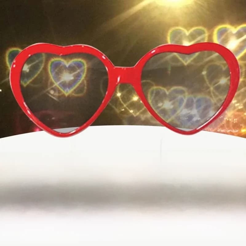 Lunettes à effets en forme de cœur d'amour pour femmes, lunettes de diffraction, lunettes de soleil à la mode, regarder les lumières changer en forme de cœur la nuit