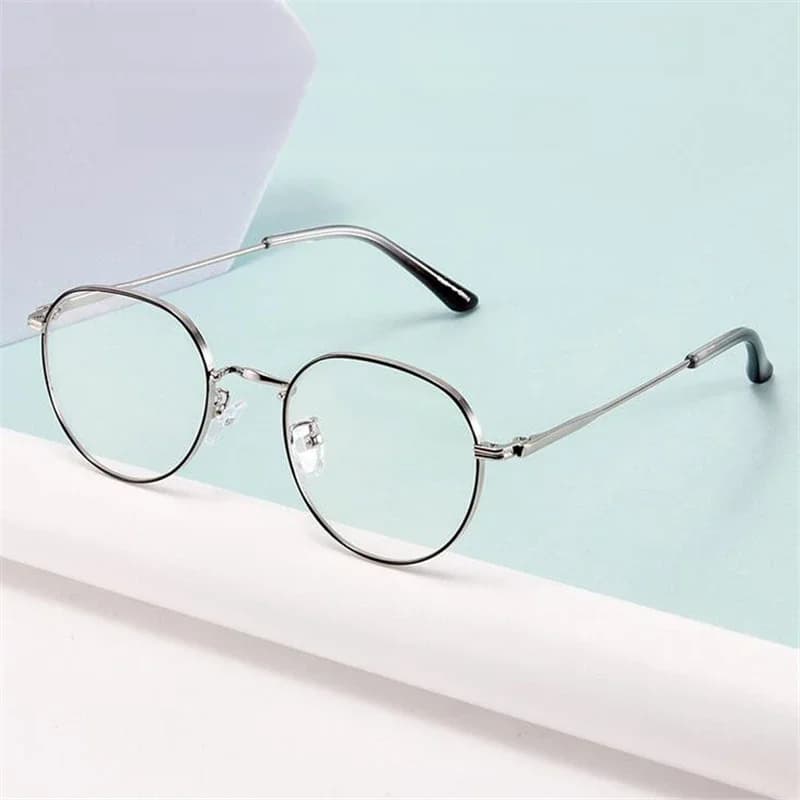 Lunettes de myopie polygone Anti-lumière bleue en métal, lunettes de Prescription photochromiques grises pour femmes et hommes, 0 -50 -75 -100 à -400