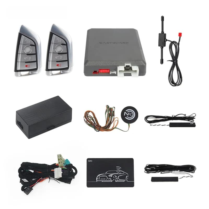 EASYGUARD CAN BUS LCD APP 4g LTE Style Adapté pour BMW F10, F06, F12, F13, F11, F18, F07, Série 5, M5, 5GT, Série 6 KIT de Démarrage à Distance PKE