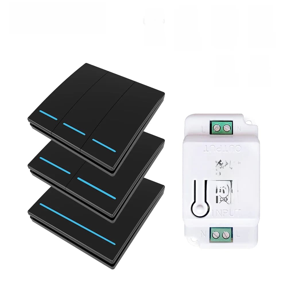 Interrupteur intelligent WiFi Tuya 1/2/3 voies, panneau à bouton-poussoir sans fil RF 433Mhz, module de minuterie amélioré compatible Google Home Alexa
