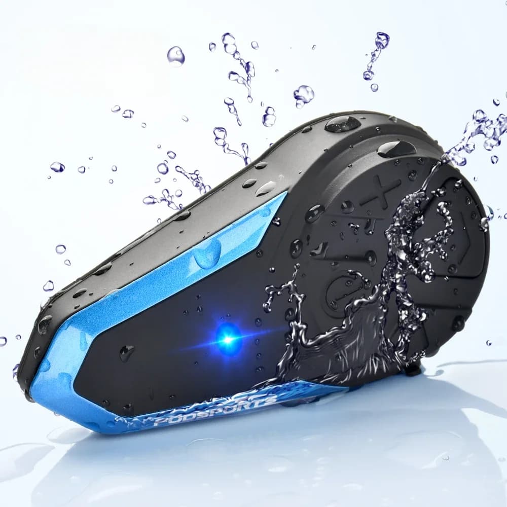 Fodsports BT-S3 Intercom Bluetooth 5.0 pour casque de moto, intercom moto pour 3 motards, 1000M, IP65