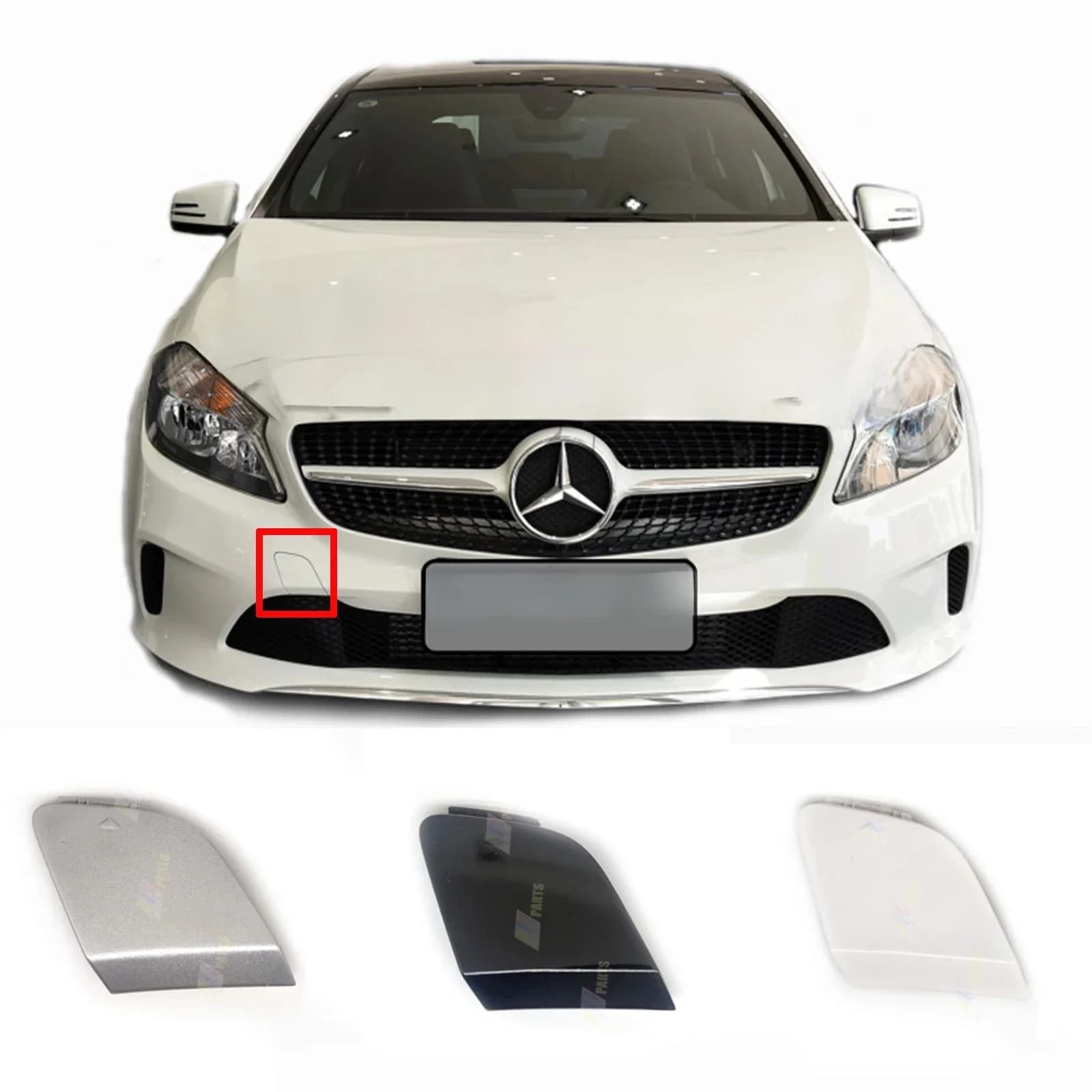 A 1768853022 Couvercle de remorquage avant pour Mercedes-Benz classe A W176 Facelift A160 A180 A200 A220 A250, 16-18