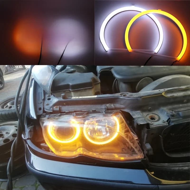 Anneaux yeux d'ange LED SMD en coton, 2 pièces, 60 70 80 85 90 95 100mm 105mm 110mm 115mm 120mm 126mm 140mm 131mm 146mm 158
