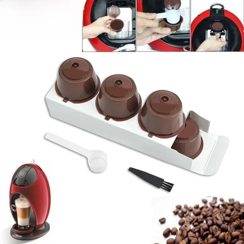Arshen-Capsules de café rechargeables pour tous les jours, dosettes avec cuillère et brosse, 200 fois réutilisables, compatibles avec une utilisation quotidienne, 3 pièces/ensemble