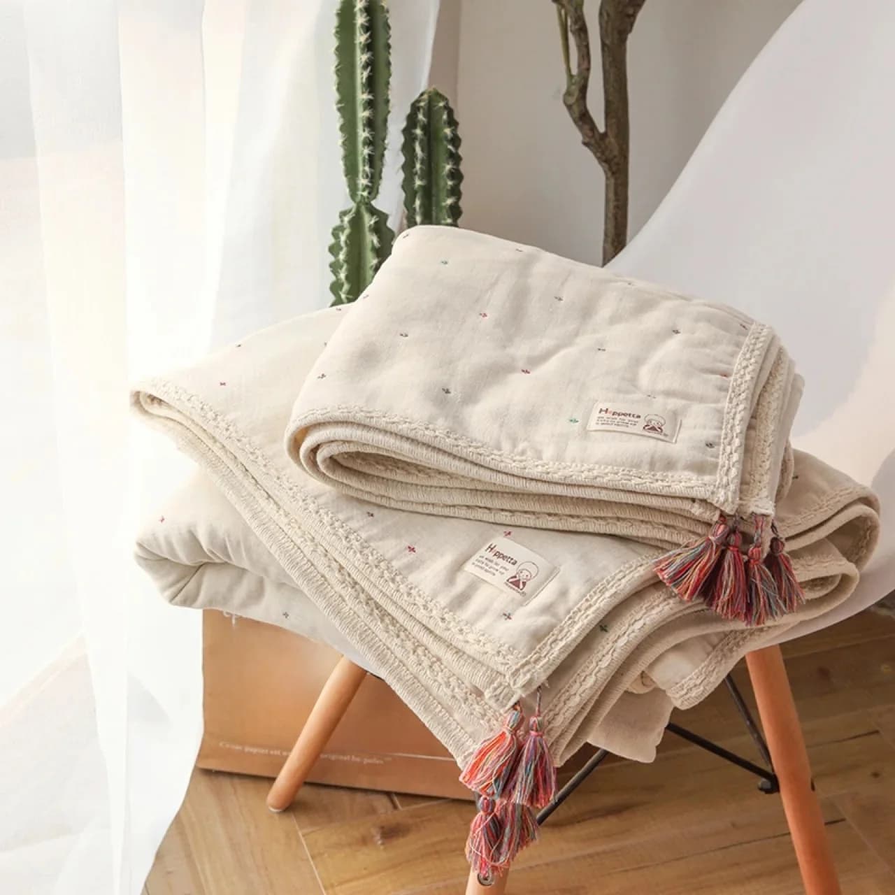 Couverture en mousseline pour la maison, canapé-lit, serviette en coton pour enfants, couvertures doubles, couette décorative, chat de lit, 200x230cm, été