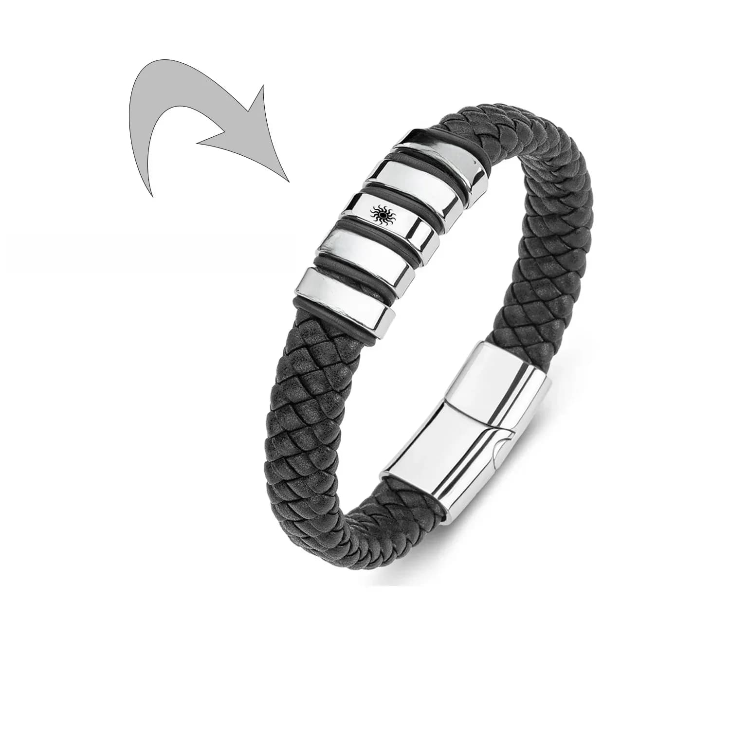 Bracelet personnalisé avec nom pour homme, bijoux masculins, bracelet gravé personnalisé pour petit ami, bijoux en cuir véritable, cadeau pour la fête des pères