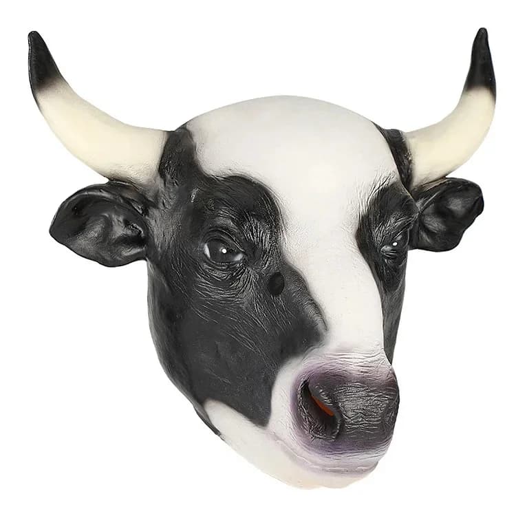Masque de Vache Blanc Noir pour Halloween, Mignon, Amusant, Animal, Dessin Animé, ix, Déguisement, Zoo, Jungle, Décoration Cosplay, Nouveau
