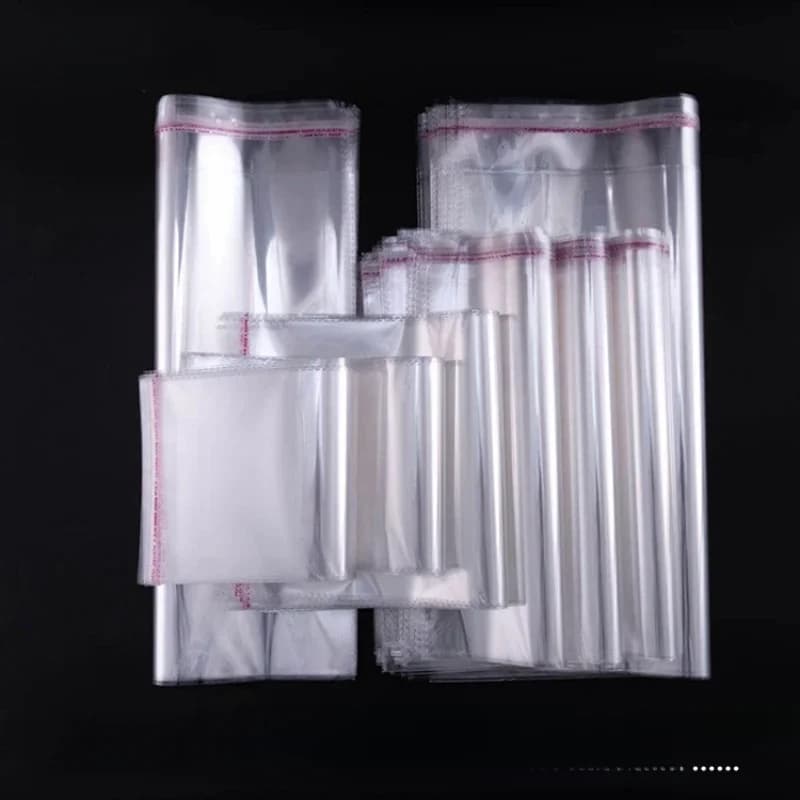 Sac auto-adhésif Opp transparent, 100 pièces, pour bonbons, cadeau de fête, emballage de bijoux, verre auto-scellant, petit sac en papier plastique