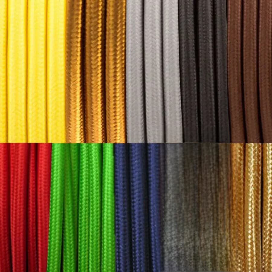Câble en Tissu Tressé Vintage Multi-Couleurs, Fil de Lampe Flexible, Doux, pour Bar, Chambre à Coucher, Salon, Bricolage, 1/2/5/10 Mètres