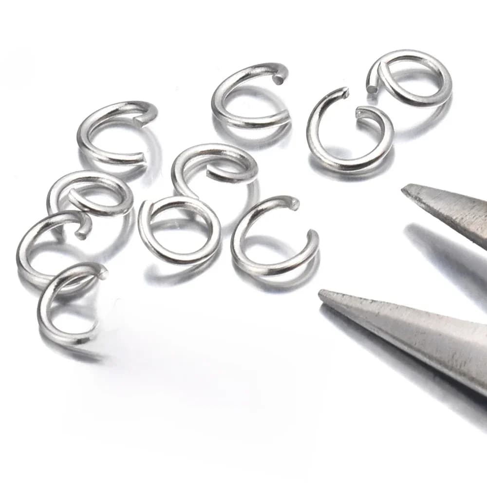 Lot de 200 anneaux ouverts simples en acier inoxydable de 3/4/5/6/7/8/10 mm, apprêts de bijouterie DIY et anneaux fendus pour la fabrication de bijoux