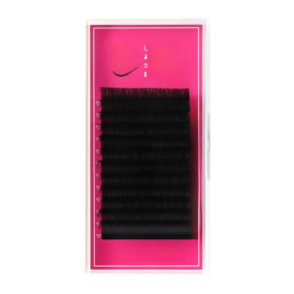 Lashrujade 16 17 18 19 20mm de Long Extension de cils individuels doux fausse soie vison Volume russe fournitures d'extension de cils