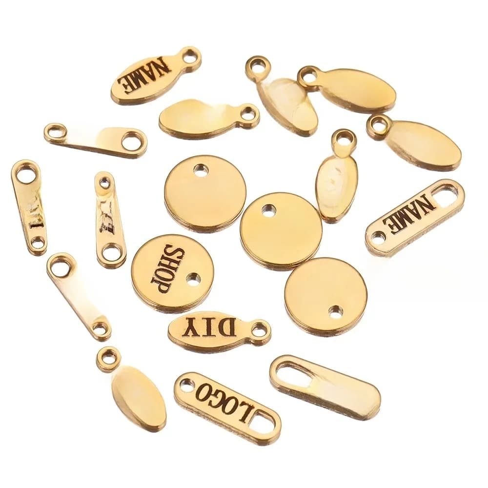 Collier personnalisé en acier inoxydable avec LOGO de nom gravé au Laser, extension de chaîne, étiquette de queue, bijoux, vente en gros, 50 pièces
