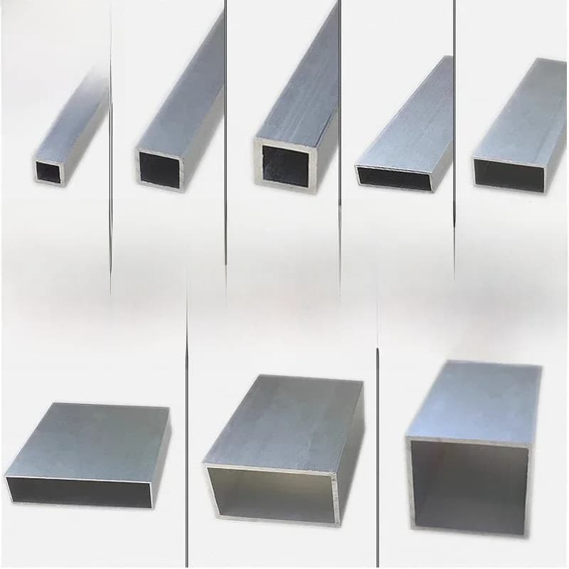 Profilé en tube d'aluminium rectangulaire 8x10x12x15x20x25x30x35x38, alliage d'aluminium 6063, tube carré, spécifications complètes, largement utilisé